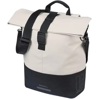 Basil Cove - Enkele fietstas - 14-16 Liter - Waterafstotend - Reflectie details - Gerecycled materiaal - MIK Hooks - wit/zwart