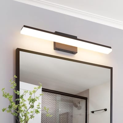 Dimbare LED Wastafellamp Badkamerverlichting 24W Zwart Warmwit 3000K