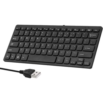 K1000 Mini Toetsenbord 78 toetsen Mini Toetsenbord USB Aangedreven Bedraad Toetsenbord Chocolade Toetsenbord Draagbaar zwart