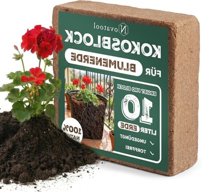 Kokosblok Humussteen - Kokosaarde Zak - Planten Verzorgen - 10 Liter Volume - 19 x 18 x 5 cm - Bruin