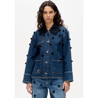 Baum und Pferdgarten Beannie Jacket Denim Sequince Flower Größe: 34 | Jeansjacken Outlet | Damen | Blau