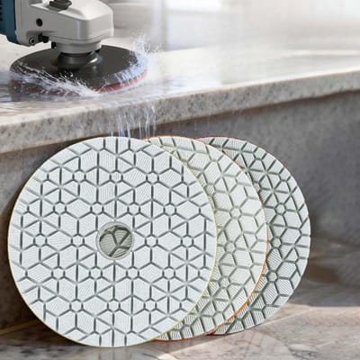 Polijstwielen Set - Hars Pads - Vloer Afwerking - Nat Droog Gebruik - 100mm Diameter
