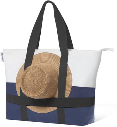 Dailygoods- Strandtas XXL met ritssluiting - Badtas - Saunatas - Reistas - Shopper - Waterdicht - 35 liter inhoud