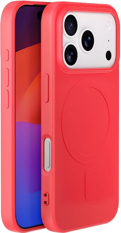 Bigben Connected, Hoesje geschikt voor iPhone 17 Pro - Flexibel Siliconen MagSafe Soft Touch Afwerking, Rood