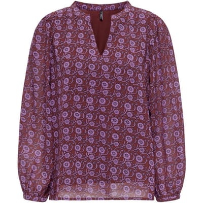 ONLY ONLSTAR LIFE L/S V-NECK TOP PTM Dames Top - Syrah Block Boho