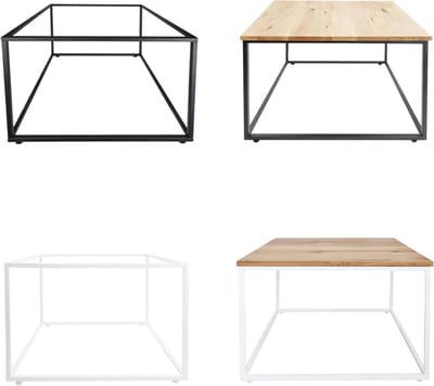 Salontafel Frame - Bijzettafel Onderstel - DIY Banktafel - Weerbestendig Metaal - 60x60x40 cm - Wit
