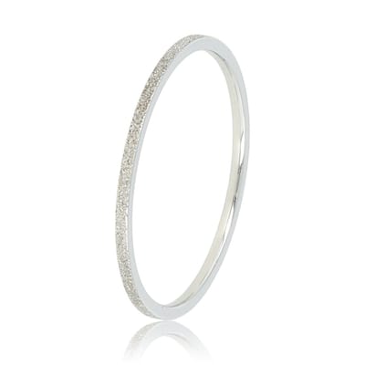 My Bendel - Aanschuifring Zilverkleurig Stardust - Aanschuifring Zilverkleurig Stardust - 1mm - Hypoallergeen - met Luxe Cadeauverpakking | Sieraden Voor Dames | Maat 16.00 Mm / Maat 50