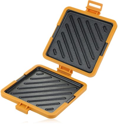 Ynkkvre - Tosti Apparaat - Sandwich Maker - Sandwich bakvorm - 1 stuk - Dubbelwandig - Antiaanbaklaag - 12x12 cm - Siliconen - Voor in de magnetron - Snel en gelijkmatig verwarmen