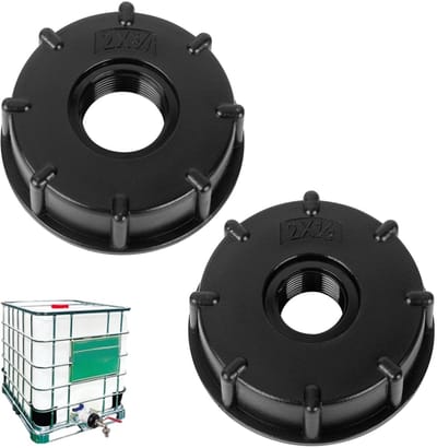 Dailygoods - Adapter Set - 2 Stuks - Waterkraan Accessoires - Zwart - Regenwatertank Aansluitingen - Voor Containers - Kunststof