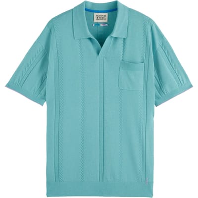 Scotch & Soda Relaxed Fit Knitted Polo Sea Blue Taglia: S | Polo Outlet | Uomo | Blu