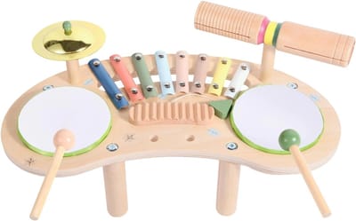 Kinderen Slaginstrument - Houten Xylofoon - Muziek Leren - 7-in-1 Educatief Speelgoed - 39 x 21 cm - Veelkleurig