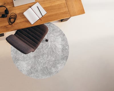 Coloray Vloerbeschermer - Art Deco Stoel Mat - 100x100 cm - Grijs Bureaustoelmat - Vloerbeschermer Vinyl - Mótif Bureaustoelmat - Ronde Mat - Texturen Thema