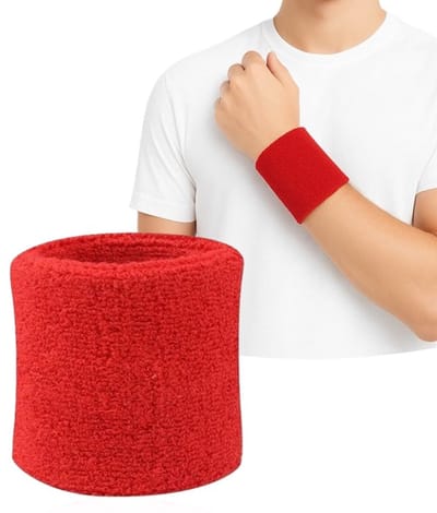 Polsbandje I Zweetband I Polsband Sport I Sportbandje I 1 Stuk I 8 x 8 CM I Rood
