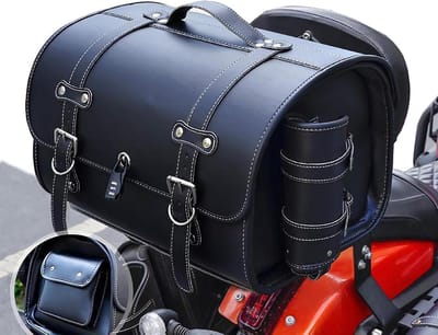 Motorfiets Achtertas voor Honda SCL500 2024, Bagageopbergtas met Grote Capaciteit van 33L voor de Achterbank, Waterdichte Zadeltas voor Motorfietsen,A Black