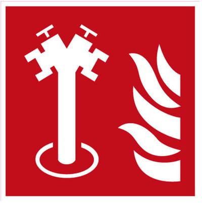 Ondergrondse brandkraan bord - kunststof 100 x 100 mm