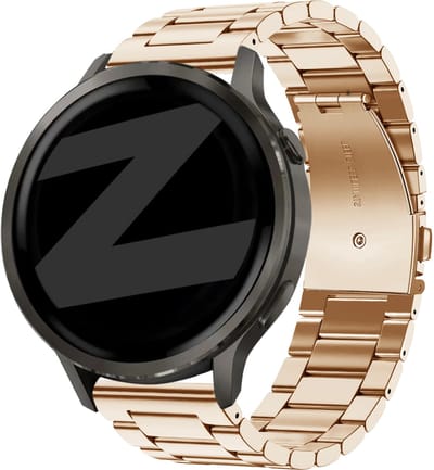 Bandz Stalen band 'Classic' (18mm) - Geschikt voor Garmin Vivoactive 4s / Vivomove 3s / Venu 2s / Venu 3s / Forerunner 255s / Forerunner 265s / Venu 4 - 41mm - Rosé goud
