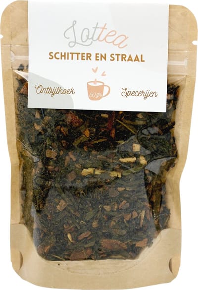 Lottea Schitter en Straal thee 50 Gram Stazak - verse thee, zwarte thee, thee cadeau, thee geschenk, thee cadeautje, kerstthee