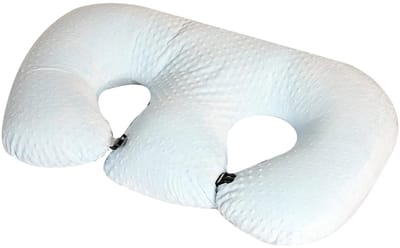 Deliqa Baby voedingskussen - licht blauw – 95x38x12 cm – Ergonomisch Babykussen – Zacht Katoen – Ondersteuning voor Pasgeborenen – Ademend en Lichtgewicht – Ideaal voor Dagelijks Gebruik en Rustmomenten – 0-36 Maanden - anti reflux