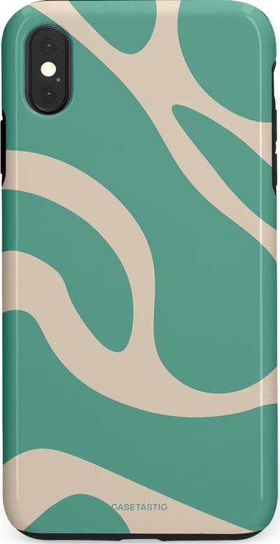 Casetastic hoesje geschikt voor Apple iPhone XS Max - Dubbellaagse bescherming - Zand Groene Vlaktes - Fashion Case - Saliegroen Zand