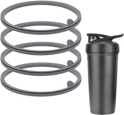 4pcs Vervangingsring voor Flip Shaker Cup - RVS Waterfles - Lekvrije Duurzame Siliconen Ring Accessoires voor 24oz en 28oz Blender Bottle Strada Shaker (Grijs)