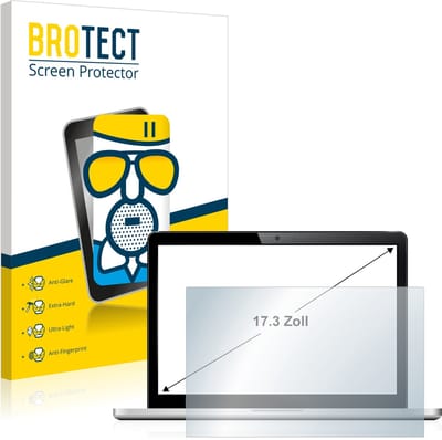 BROTECT - Screenprotector voor Laptops met 17.3 inch Schermen [383 mm x 215 mm, 16:9] - Folie Beschermfolie Beschermglas matte