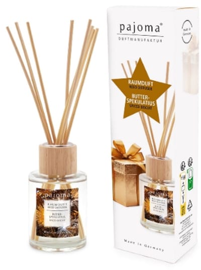 Kerst Geurstokjes - Butter Spekulatius - Pajoma | 1x 100ml - Speculaas Geur | Geurverspreider - Kerstgeur - Herfst & Winter