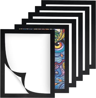 Set van 6 Zwarte Magnetische Diamond Painting Lijsten 30x40cm - Perfect voor Wanddecoratie en Fotolijsten met Binnenmaat 10x35cm