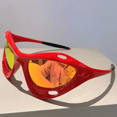 Nieuwste Y2k Zonnebril Stijlvolle Futuristisch Punk Spiegel Sport Mannen Oogbescherming Stijlvol Ontwerp Buiten UV400 Bescherming Zonnebrillen voor Vrouwen 1PC