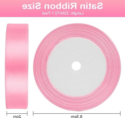 22M Satijnen Linten, 20mm Roze Satijnen Ribbon, Decoratieve Linten voor Kerst, Bruiloft en Feestjes, Cadeauverpakking en Creatieve Projecten