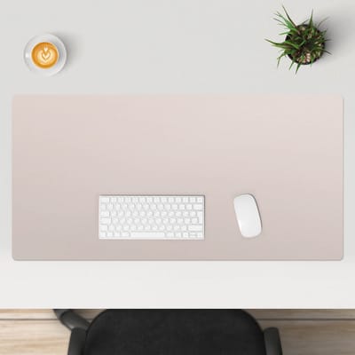 Wallfluent - Roze Es Bureau Onderlegger - 100x50 cm - Lichtroze Bureau Onderlegger Groot - Pastel- en aardse kleuren Onderlegger Bureau - Computer Mat - Kantoor Accessoires - Computer Mat