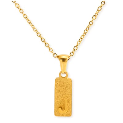Marama - Ketting Letter J Goud Glitter - stainless steel - gold plated - tijdloos - nikkelvrij - letter J - persoonlijke ketting - letterketting - liefde - damesketting met hanger
