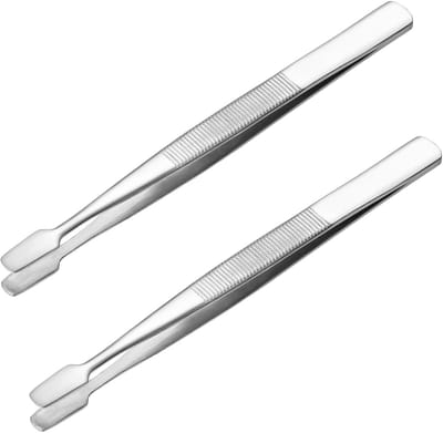 Pincet Roestvrij Staal - Verzamelaar Gereedschap - Postzegels Hanteren - Platte Punt Ontwerp - 11 Centimeter Lengte - Zilver