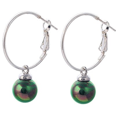 Mother of Pearl parel oorbellen Hope Black - oorringen - groen - zilver - hoogglans - luxe sieraden zakje - parel oorbellen dames