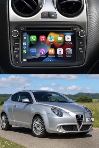 ADIVOX 7 inch geschikt voor Alfa Romeo MiTo 2008-2020 Android 15 CarPlay/Auto/Wifi/RDS/DSP/NAV/DAB+