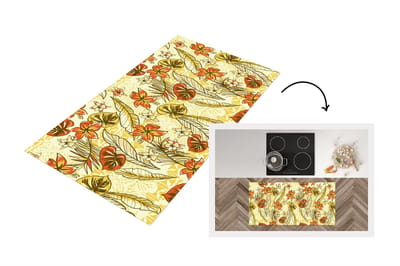 Keukenloper - Loper keuken - Vintage - Bloemen - Bladeren - Hawaii - Patroon - 120x60 cm - Keukenloper vinyl