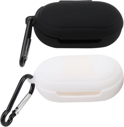 Siliconen Case voor Buds Plus Oortelefoon - Beschermende Hoes voor Compacte Oordopjes - Vrouwen - Mannen - Zwart - Wit - Set van 2