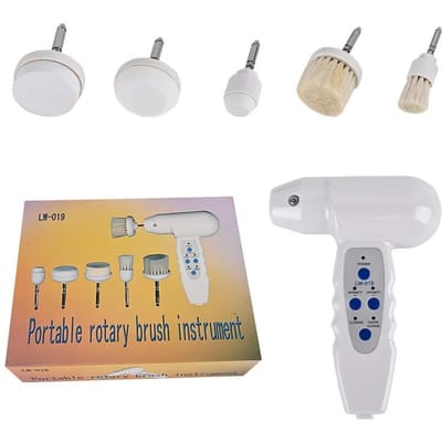 5-in-1 Elektrische Gezichtsborstel Roterende Gezichtsborstel Gezichtsreiniging Massager Exfoliërende Poriën en Mee-eters Reinigingsborstel Veya white