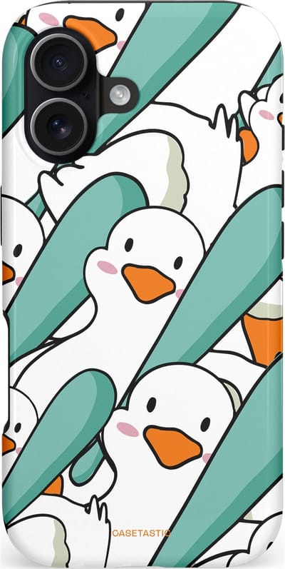 Casetastic hoesje geschikt voor Apple iPhone 17 - MagSafe - Dubbellaagse bescherming - Ganssterk - Fashion Case - Wit Mintgroen Grijs Turquoise