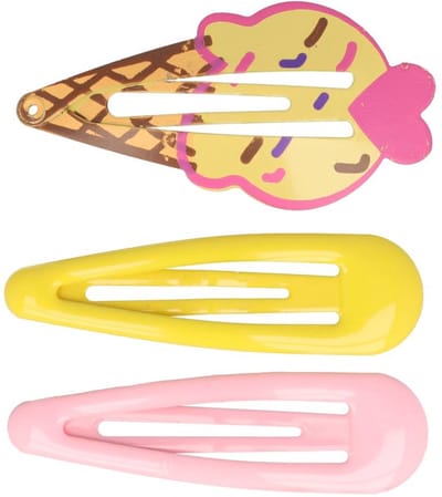 Haarsoires Haarspeld Klikklak 5cm - IJsje - Epoxy - Roze Geel - Set van 3 - Haarclip Speldjes - Makkelijk in Gebruik - Haaraccessoires voor Volwassenen & Kinderen - Hair Clip - Decoratieve Haaraccessoire