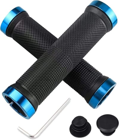 Fietsstuurgrepen - Zachte handvatten - Comfortabel fietsen - Antislip ontwerp - 132 mm lengte - Zwart met blauw