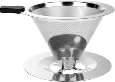 QTTVBTNA -RVS Koffiefilter – Herbruikbaar & Duurzaam – Zonder Papieren Filters – Voor Thuis, Werk & Reizen