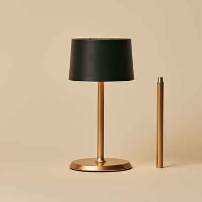 Tavellio David Oplaadbare Tafellamp – H38 – USB en Touch – Tot 120 uur – Goud en Zwart