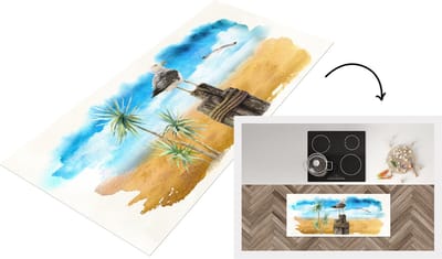 Keukenloper - Loper keuken - Vogel - Touw - Boom - Strand - 120x50 cm - Keukenloper vinyl