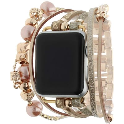 123watches bandje - sieraad - Liz goud glitter - 38 · 40 · 41 & 42 mm - Geschikt voor Apple Watch series 1/2/3/4/5/6/7/8/9/10/11/12/SE/SE2/SE3