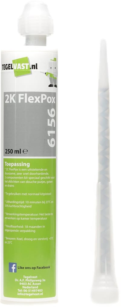 Tegelvast flexibele Epoxy Kit 6156 – Kleur sanitairgrijs – 2 Componenten Siliconenkit Sanitair – Schimmelwerende Afdichtingskit tegen Lekkages