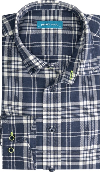District Indigo Overhemd Ruit Blauw (7.12.045.734 - 214)