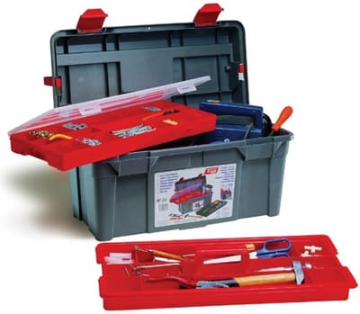 Tayg Gereedschapskist - 58x28.5x29 cm - zwart en rood - TG34