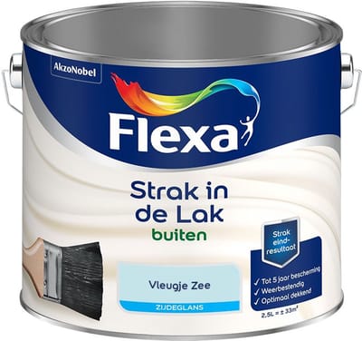 Flexa - Strak In De Lak Buitenlak Zijdeglans - Vleugje Zee - Mengverf - 2,5 L
