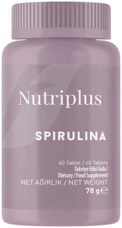 Farmasi Nutriplus Spirulina Tabletten 60 Stuks - 1000 mg per Dagdosering - Voedingssupplement met Spirulina Extract - 78 g