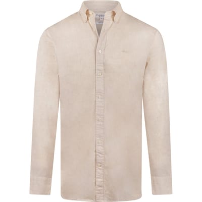 McGregor Cotton/linnen Shirt Light Yellow Size: M | Casual Shirts Outlet | Heren | Beige